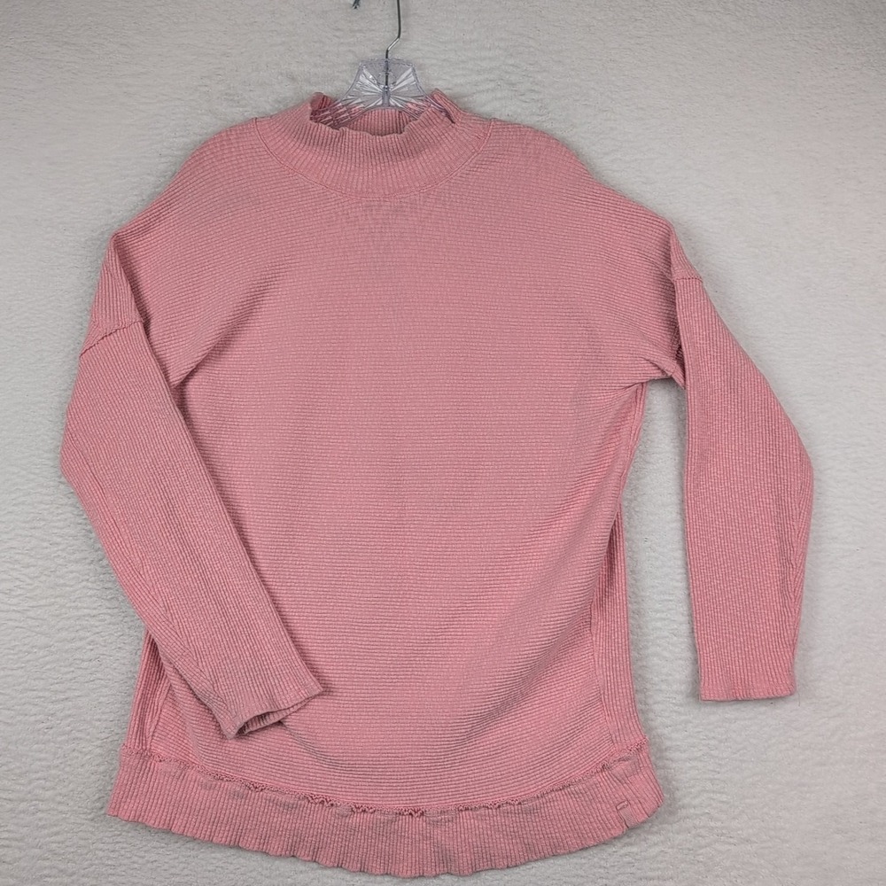 Free People We The Free Casey Tunic Top Size Medium Mock Neck Oversized Pink